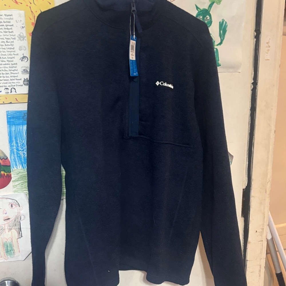 Columbia Men's Dark Blue Zip-Up Sweater large brand new with tags beautiful!